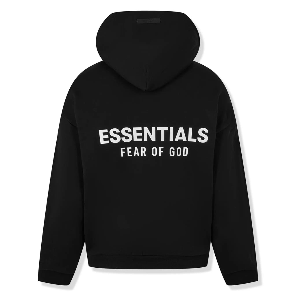 Fear Of God Essentials Fleece Black Hoodie - trasera