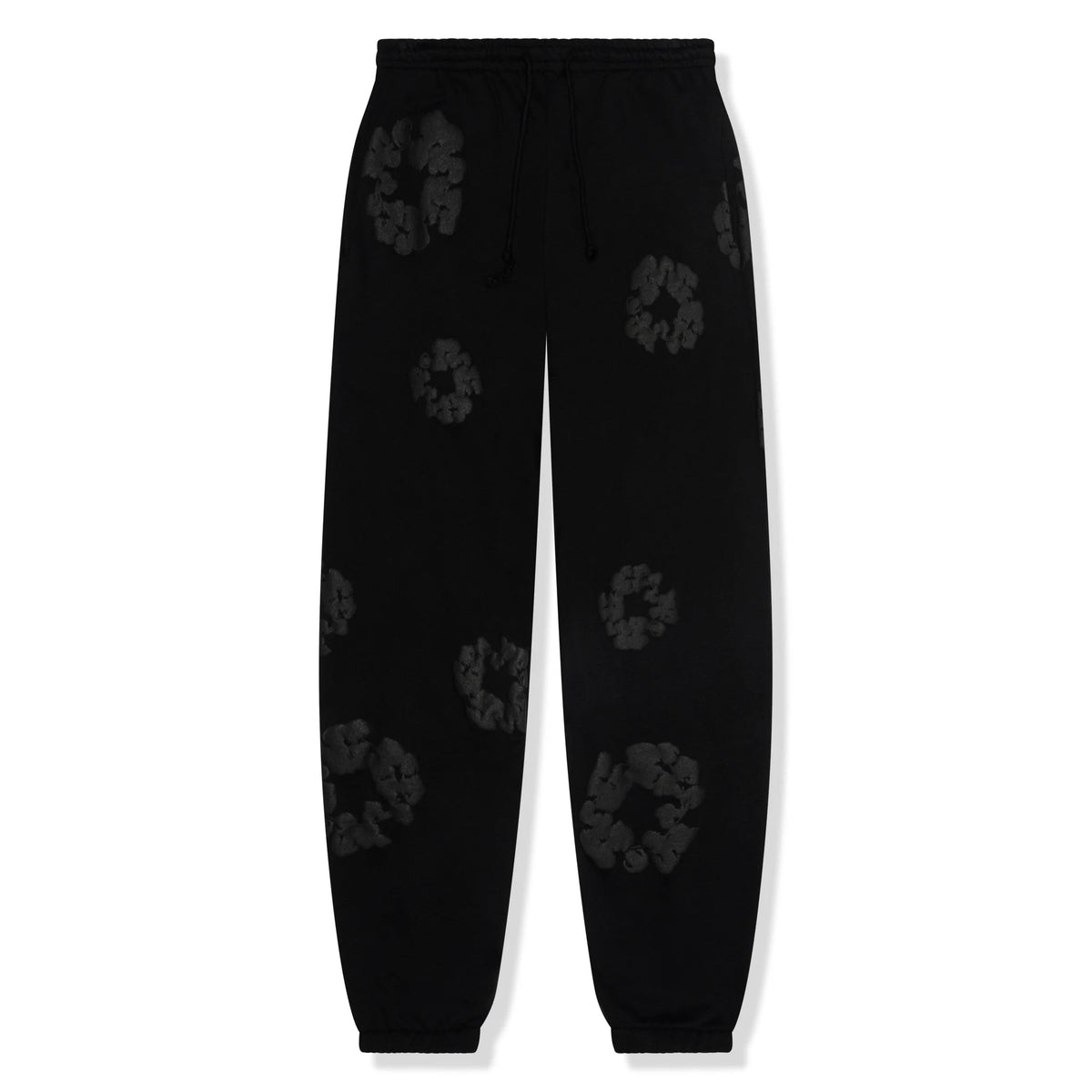 Denim Tears Cotton Wreath Black Monochrome Sweatpants - vista frontal