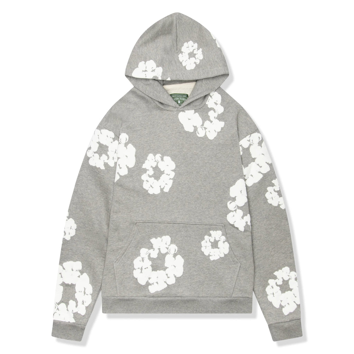Denim Tears The Cotton Wreath Grey Hoodie - vista frontal